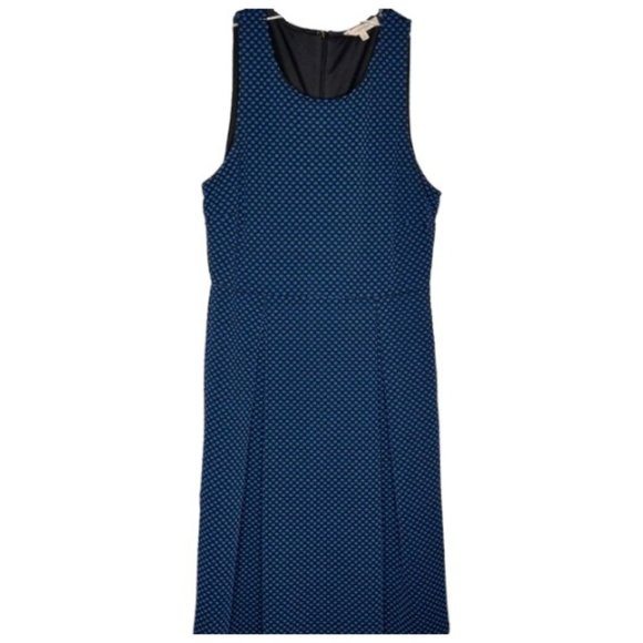 41 Hawthorn Jace Ponte Dot Sleeveless Fit & Flare Dress - Black/Blue - L - Picture 1 of 8